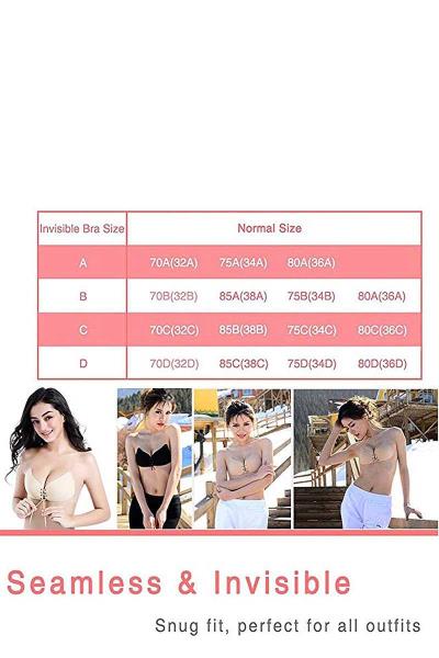 STRAPLESS BACKLESS SILICONE PUSH UP BRA