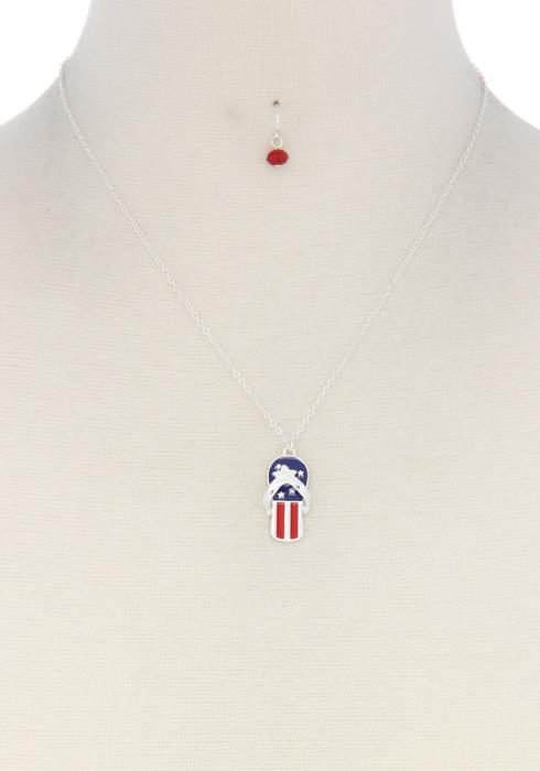 STARS AND STRIPES SANDAL CHARM NECKLACE