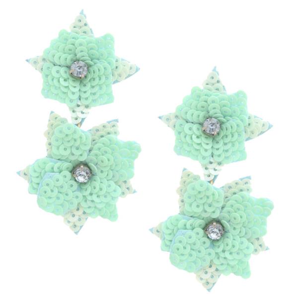 DOUBLE FLOWER SEQUIN EARRING