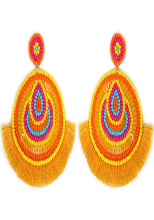 MULTI BEADED TASSEL EARRINGS