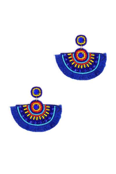 BEADED TASSEL FASHION EARRINGS