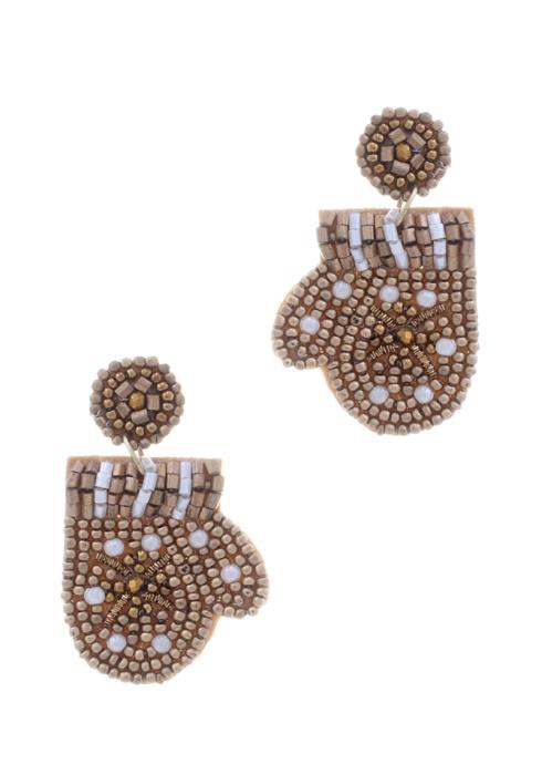 SEED BEAD WINTER GLOVES EARRING