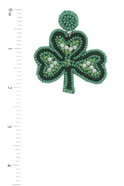 SHAMROCK SEED BEAD EARRING