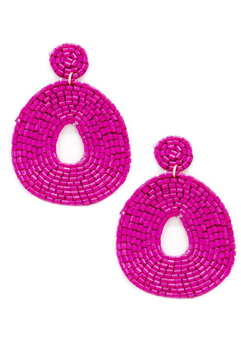 SEED BEAD ROUND DANGLE EARRING