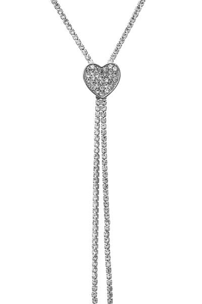 RHINESTONE HEART SLIDER NECKLACE