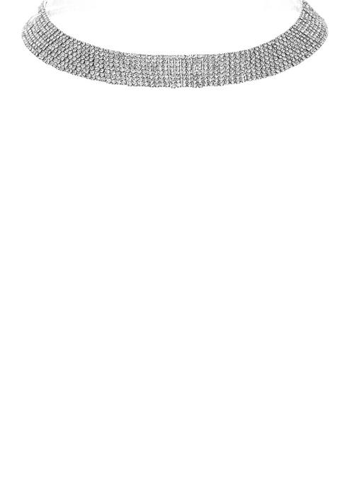 CHIC RHINESTONE LAYER COLLAR NECKLACE
