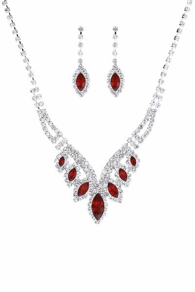 MARQUISE SHAPE RHINESTONE NECKLACA