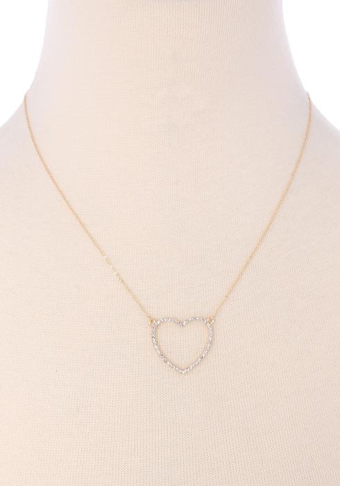 HEART RHINESTONE DAINTY NECKLACE