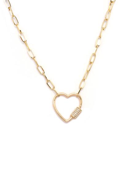 METAL HEART PENDANT CHAIN NECKLACE