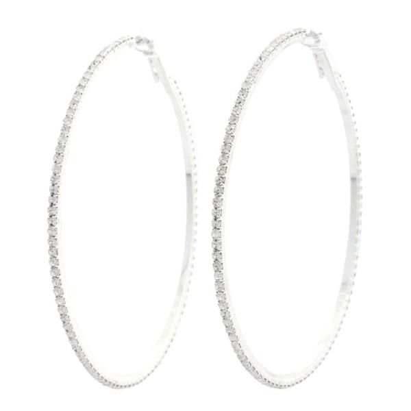 RHINESTONE EDGE HOOP EARRING