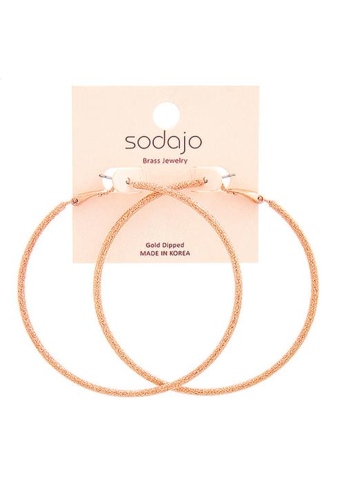 SOADAJO 2.5 INCH GLITTER WIRE HOOP EARRING