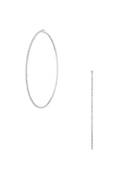 DAINTY RHINESTONE EDGE HOOP EARRING