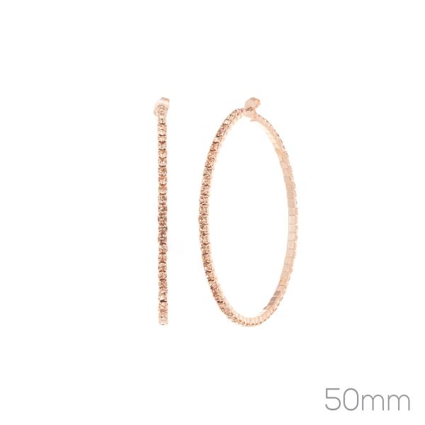 50MM RHINESTONE EDGE HOOP EARRING