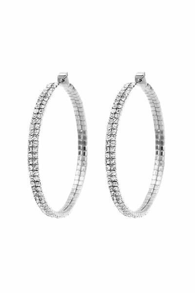 2 LINE RHINESTONE HOOP EARRING