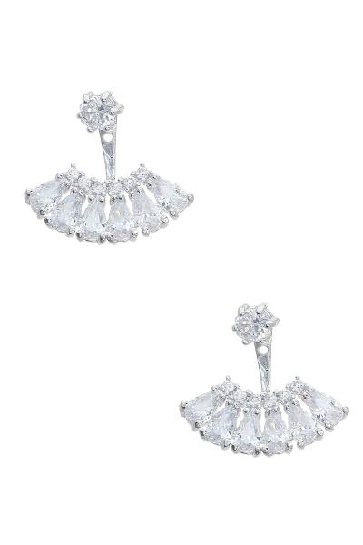 CRYSTAL DANGLE CURVED EARRING