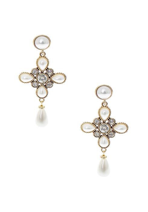 TEARDROP CROSS SHAPE EARRING