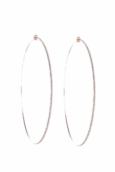 BASIC RHINESTONE WIDE HOOP EARRING