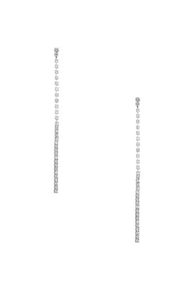 RHINESTONE 1LINE BAR DROP EARRING