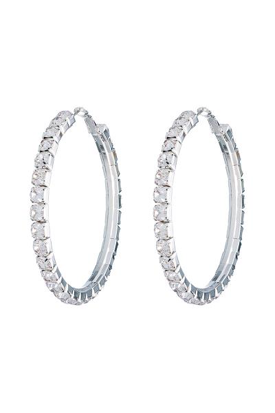 BASIC RHINESTONE 60MM HOOP EARRING