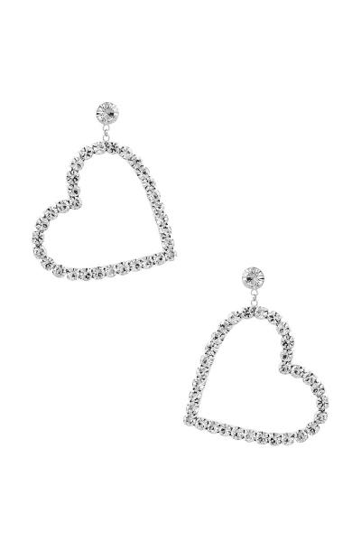 RHINESTONE HEART DANGLE EARRING