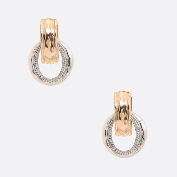 METAL DOUBLE LINK RING EARRING