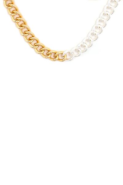 TWO TONE METAL CHAIN NECKLACE