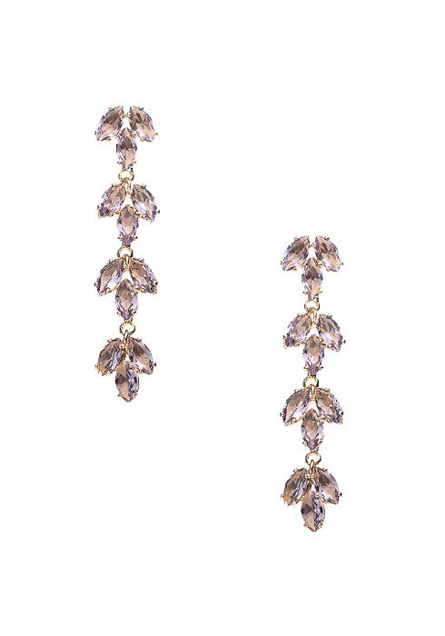 CRYSTAL MARQUISE LEAF LINEAR EARRING