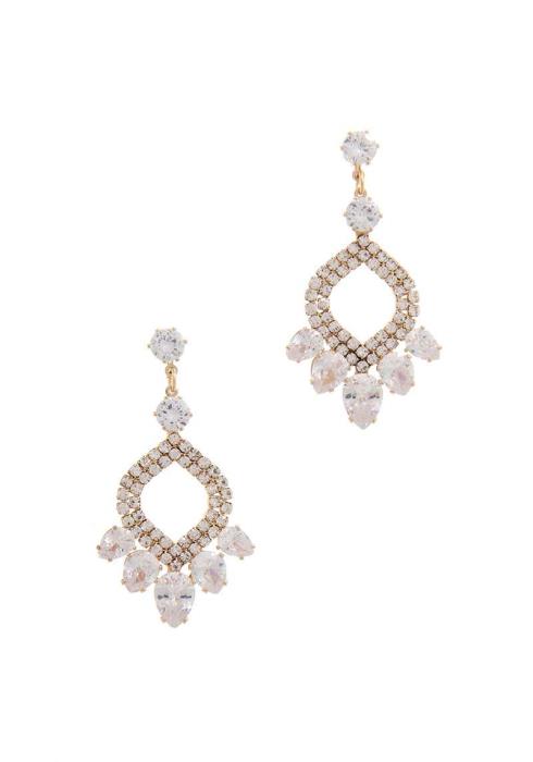 CRYSTAL PEAR SHAPE DROP BRIDAL EARRING