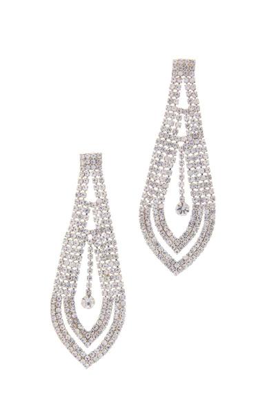 RHINESTONE POST DROP EARRING