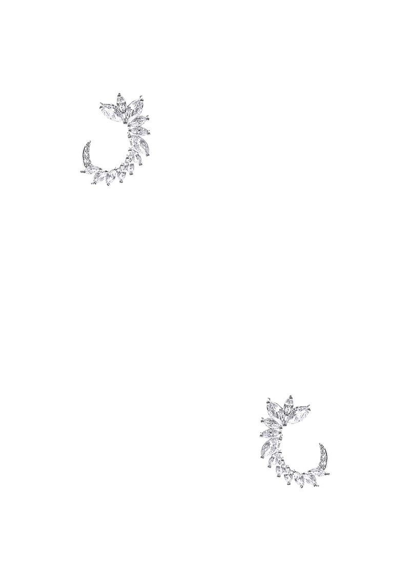MARQUISE SHAPE CRYSTAL CURVES EARRING