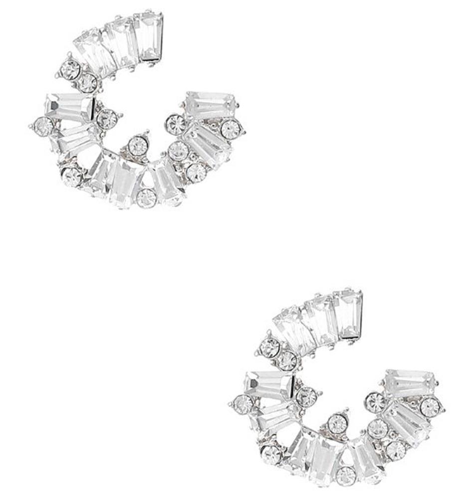 FASHION CRYSTALIZED OPEN ROUND EARRING