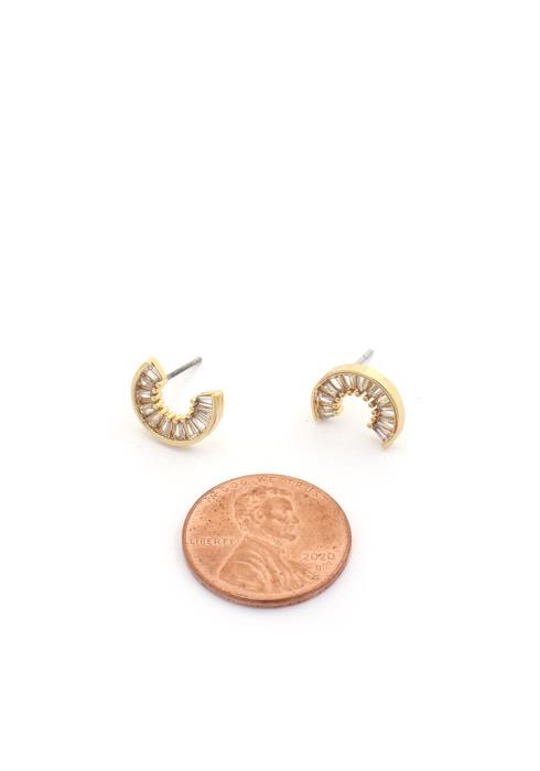 OPEN CIRCLE CUBIC ZIRCONIA 14K GOLD PLATED EARRING