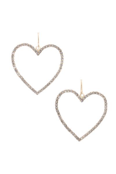 RHINESTONE HEART SHAPE EARRING