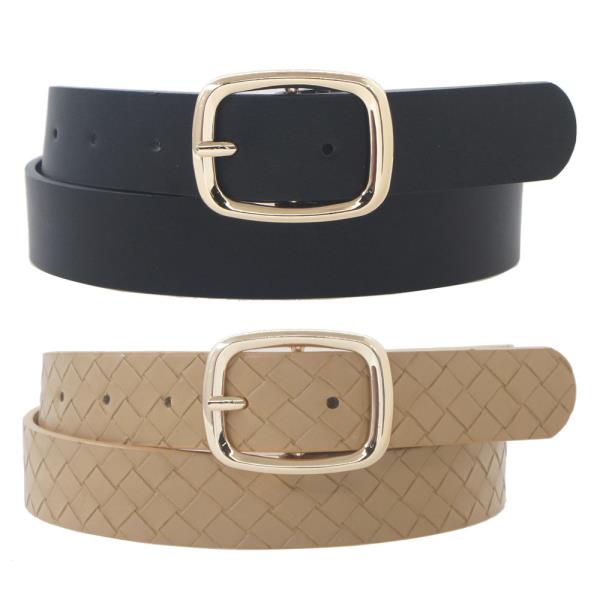 BASIC ROUNDED RECTANGLE BUCKLE DUO BELT