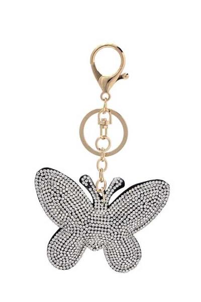 BUTTERFLY PUFFY BLING KEYCHAIN