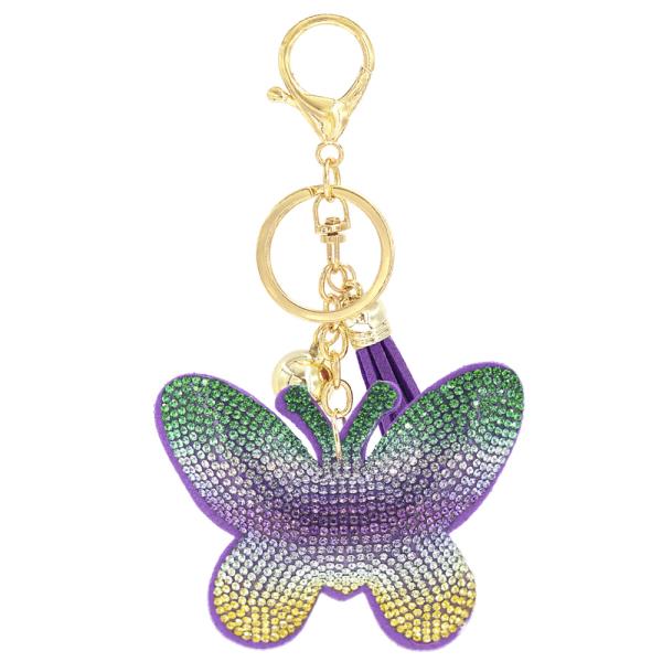 BUTTERFLY PUFFY BLING KEYCHAIN