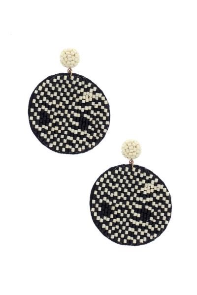 ROUND SEED BEAD POST DROP EARRING