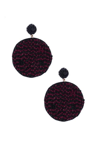 ROUND SEED BEAD POST DROP EARRING