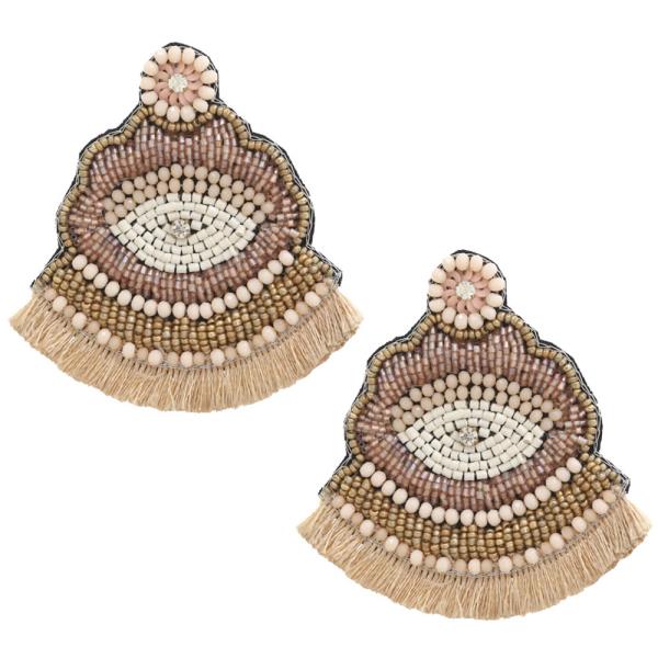 FASHION BEADED TASSEL EARRING