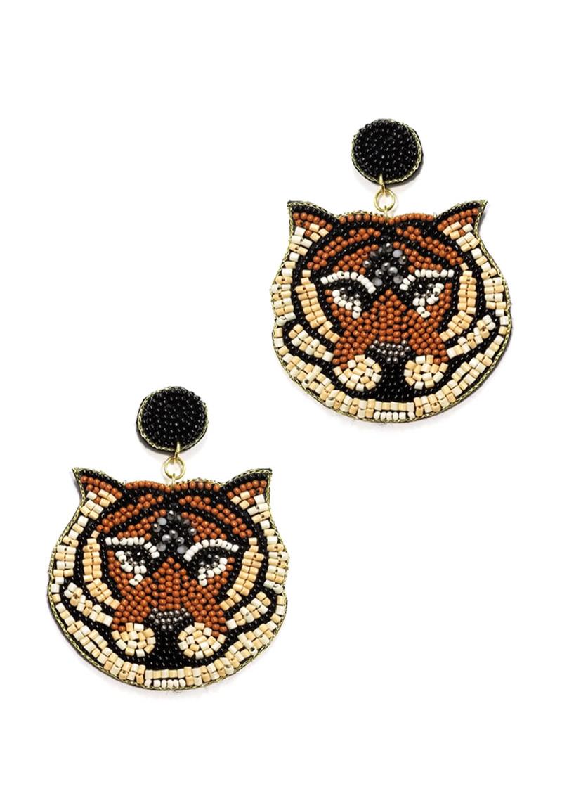 SEED BEAD WIDE TIGER EARRING