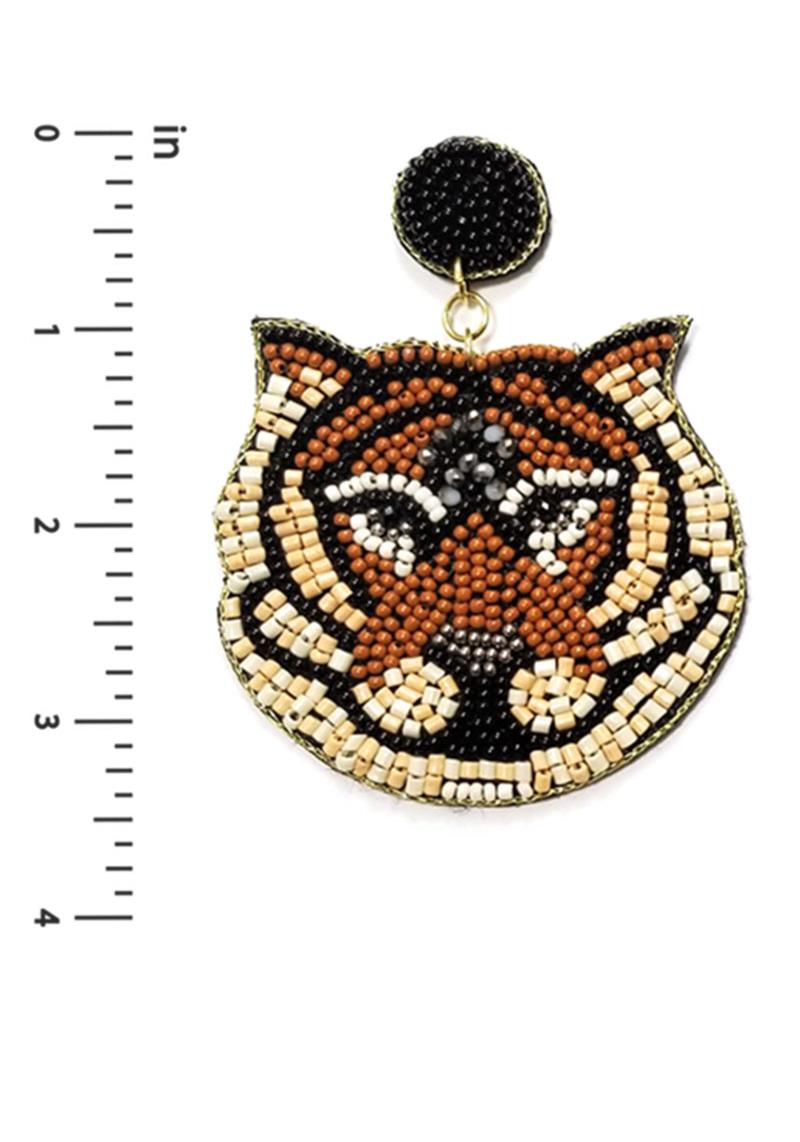 SEED BEAD WIDE TIGER EARRING