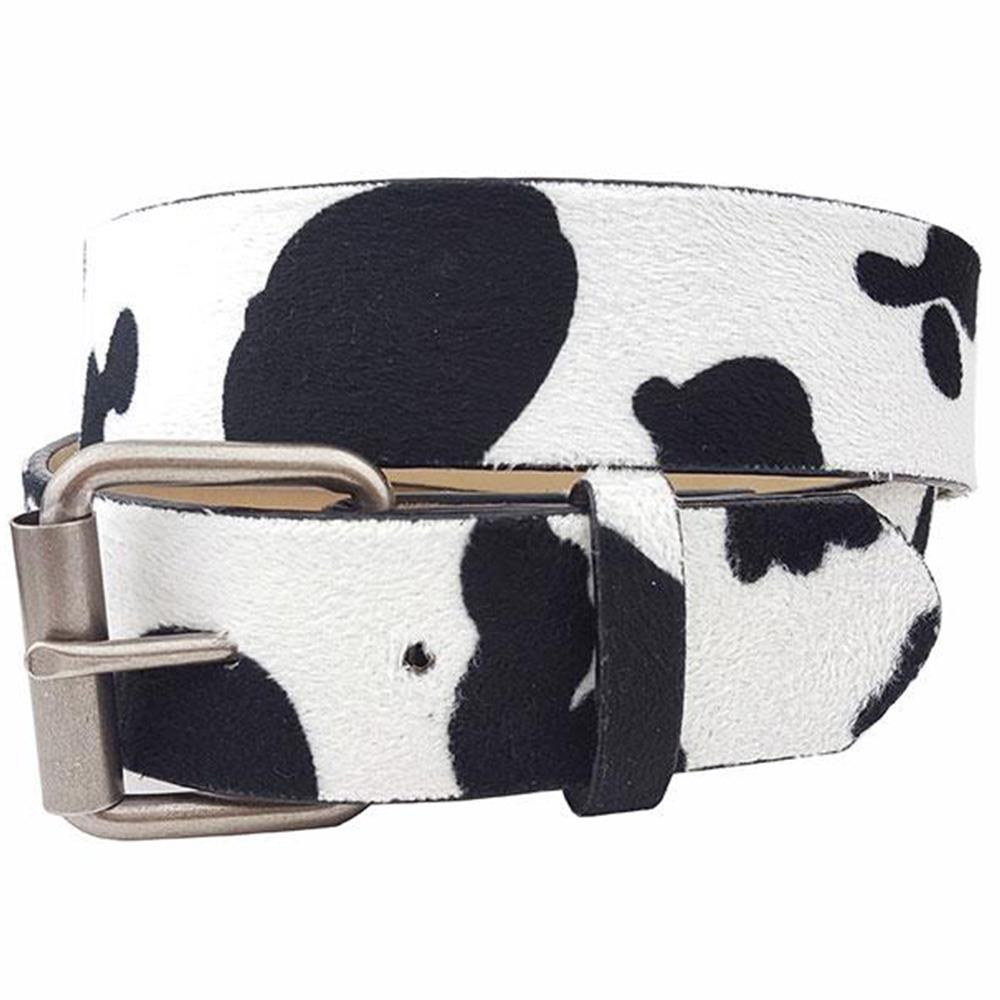 VEGAN LEATHER LEOPARD PRINT JEAN BELT WITH DOUBLE ROUND BUCKLE