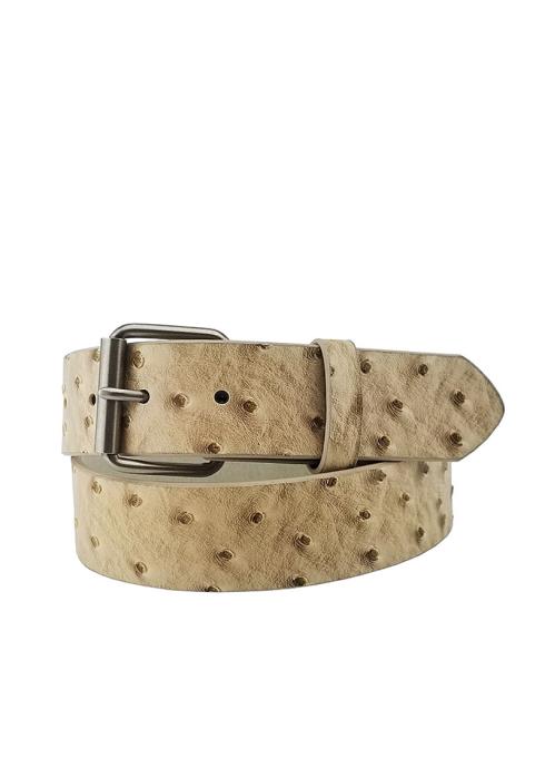 OSTRICH PRINT VEGAN LEATHER BELT STRAP WITH SNAPS