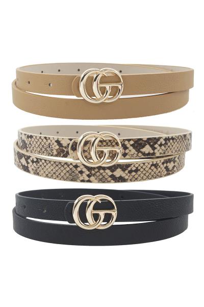 LUX SNAKE MIX TRIO GO BUCKLE BELT