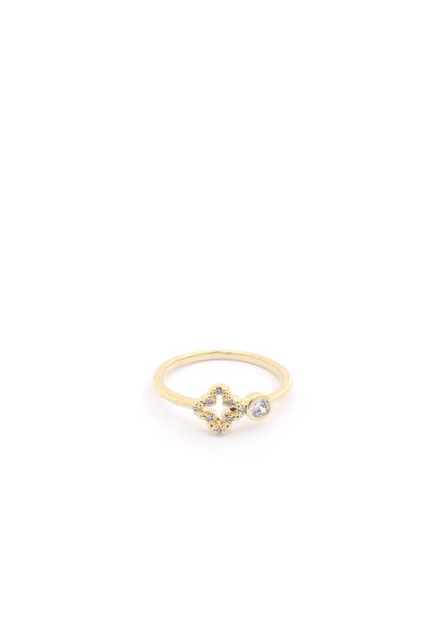 QUATREFOIL RHINESTONE RING