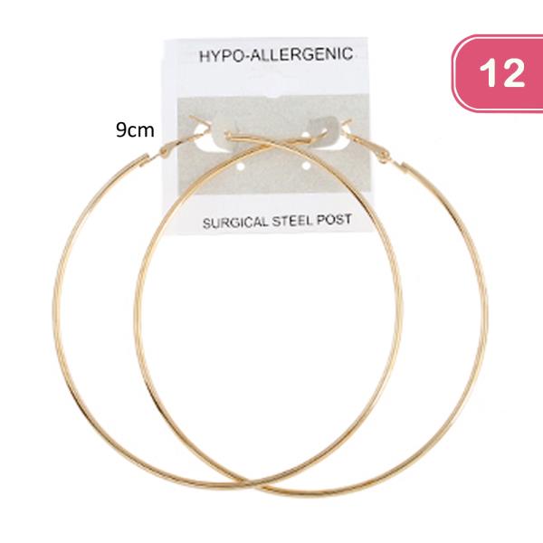 FASHION 90MM HOOP EARRING (12 UNITS)