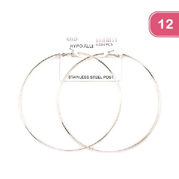 FASHION 100MM HOOP EARRING (12 UNITS)