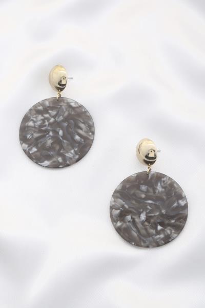 ROUND ACETATE POST DROP EARRING
