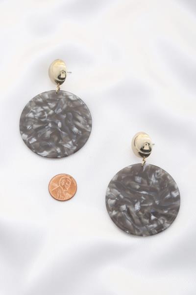 ROUND ACETATE POST DROP EARRING