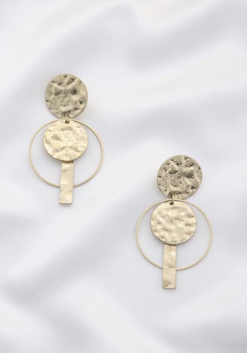 HAMMERED COIN DANGLE EARRING